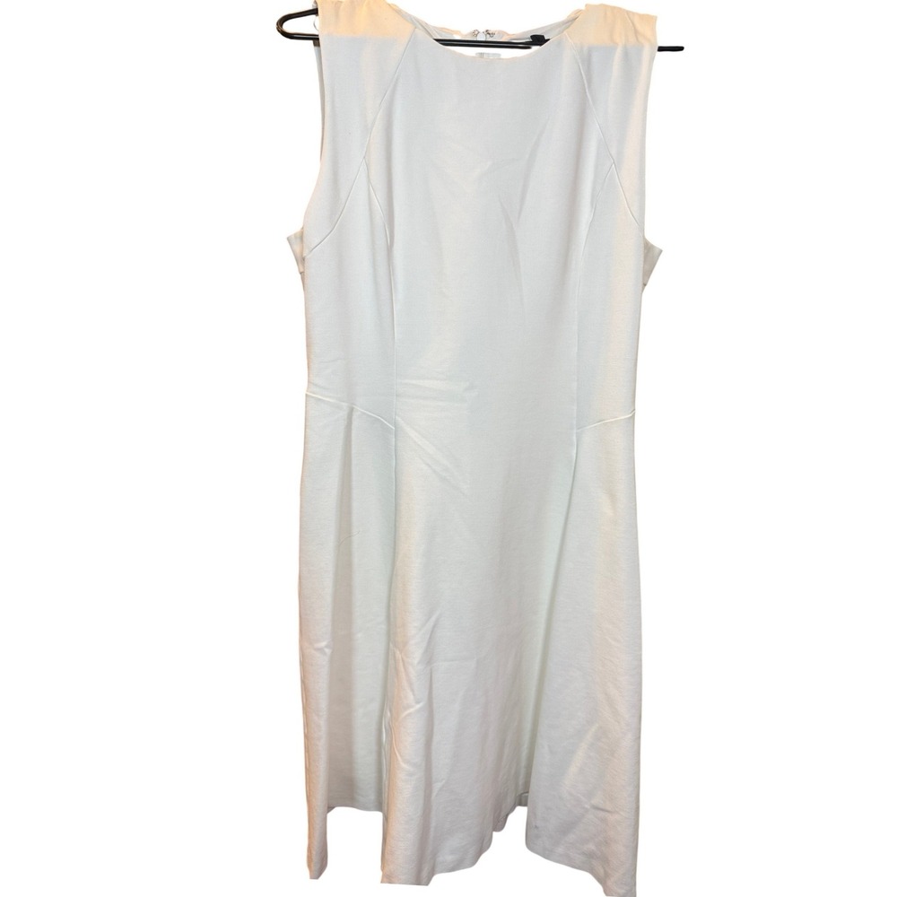 White House Black Market Womens White Sleeveless  Dress Size M